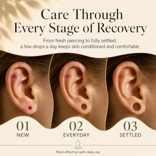 BodyJ4You Organic Jojoba Oil for Piercing & Ear Stretching 4 Fl Oz