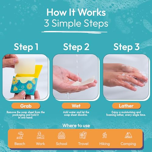 FOMIN Portable Paper Soap Sheets - Eco-Friendly Travel Hand Soap