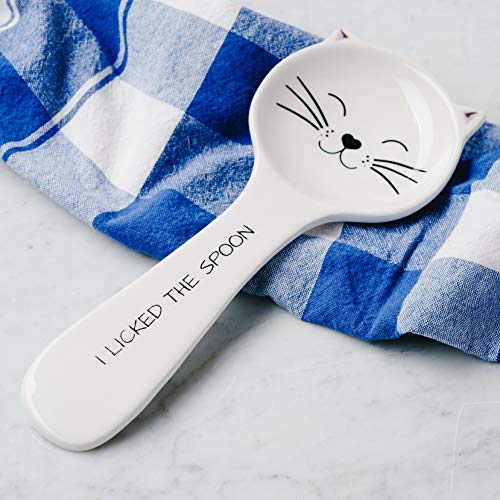 Cat Spoon Rest - 10 Inch Dolomite Cat Shaped Design
