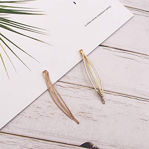 Messen Gold Geometric Hair Pins Set - 8 Stylish Hair Clips