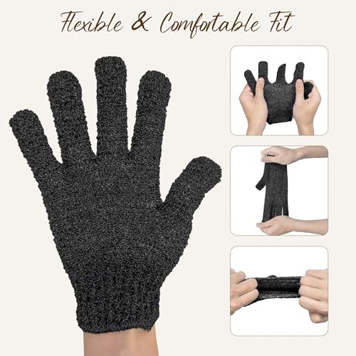 Fundrem 12 Pcs Exfoliating Gloves Set for Smooth Skin