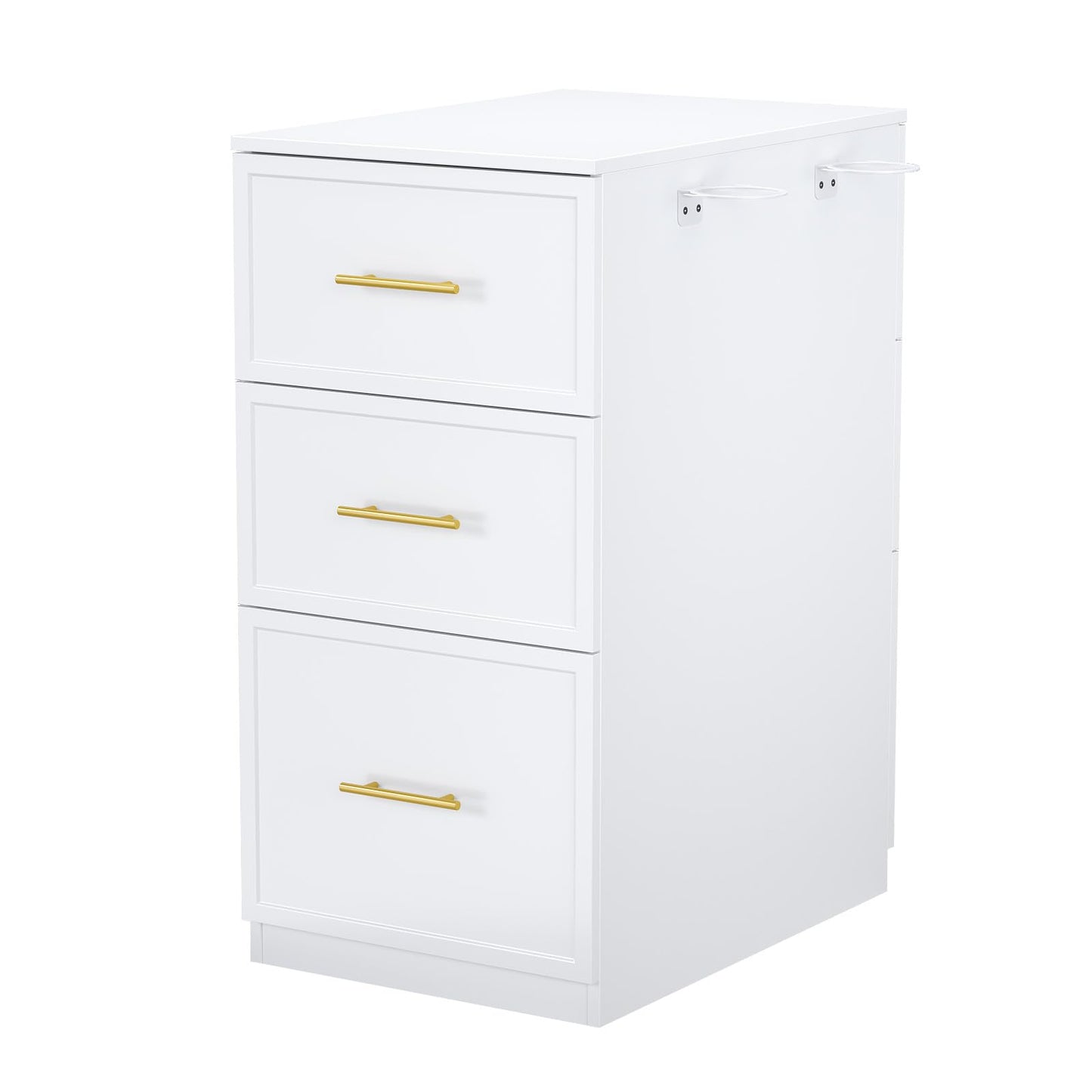 OmySalon Salon Stations for Hair Stylist, Double-Sided Barber Station with 6 Drawers & 2 Dryer Holders, Modern Hair Styling Cabinet for Beauty Salon Barbershop, White