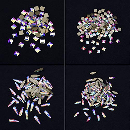 Tisslan BST200117E 240 Mixed Glass AB Rhinestones 12 Shapes for Nail Art