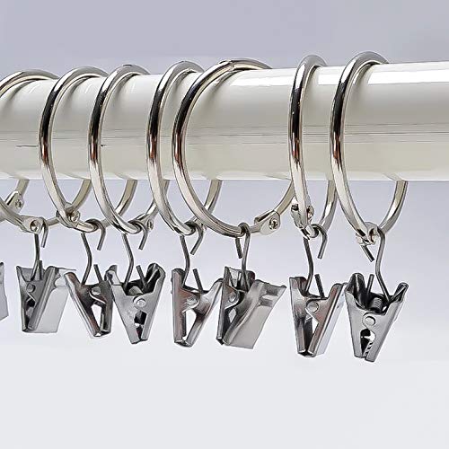 KINJOEK 120 PCS Heavy-Duty Metal Curtain Hooks Clips - Rustproof & Strong