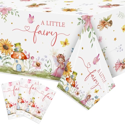 Fairy Birthday Tablecloths - 3 Pack Floral Party Covers