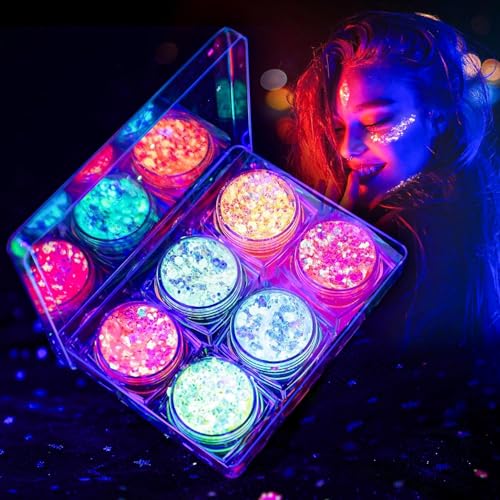 LATIBELL Glow in the Dark Body & Face Glitter Gel - 6 Colors