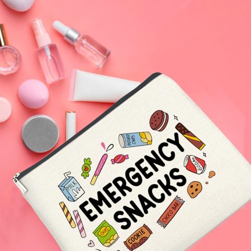 UPNEGE Emergency Snack Lover Makeup Bag - Waterproof Cosmetic Pouch for Women