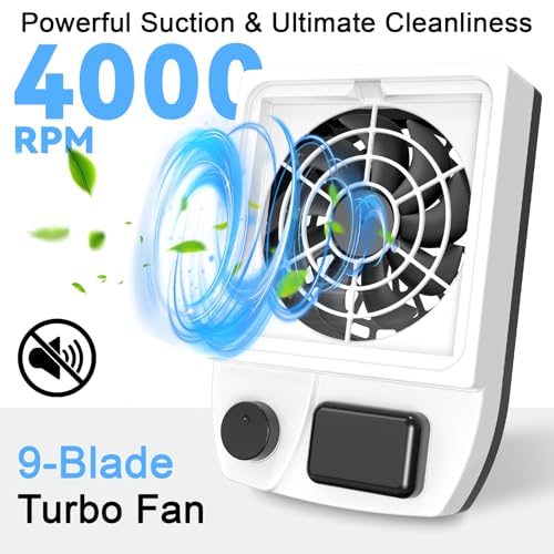 YunLuna Cordless Nail Dust Collector, 4000RPM Portable Nail Vacuum Fan