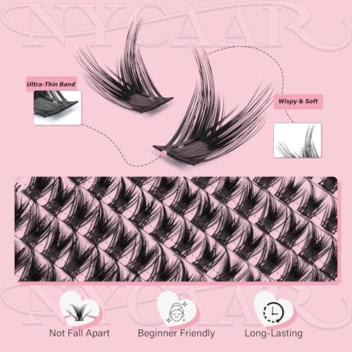 NYCAAR 144Pcs Anime Lash Clusters Kit - D Curl 8-18mm