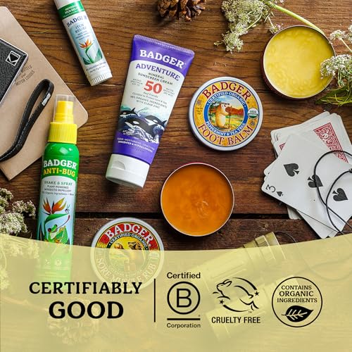 Badger Organic Foot Balm for Cracked Heels, 2 oz Moisturizing Treatment