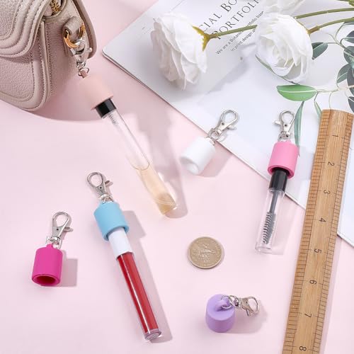 CRASPIRE Lip Balm Keychain with Silicone Cap - Portable Lip Gloss Holder for Women