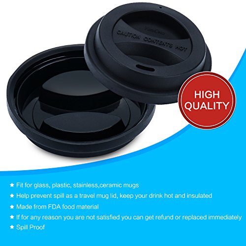 KSENDALO Reusable Silicone Coffee Mug Lids - 7pcs Eco-Friendly Set