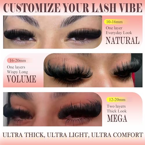 Anforlin 02-200D Lash Clusters Kit 224pcs 10-20mm D Curl Full DIY false lashes
