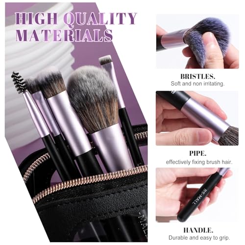 BS-MALL 14 Pcs Makeup Brush Set with Travel Case - Versatile Tools for Foundation, Eyeshadow, and Blush
