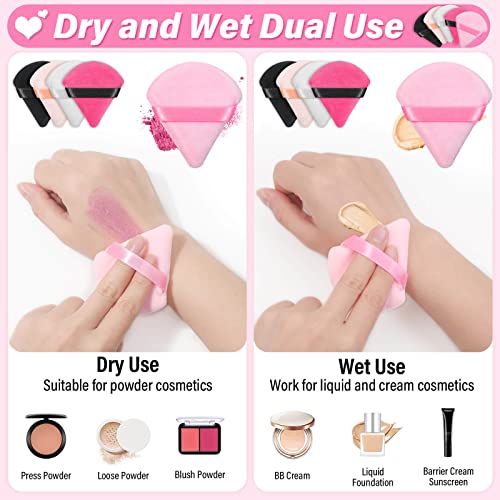 Caffox 60pcs Triangle Makeup Powder Puffs for Face & Eyes