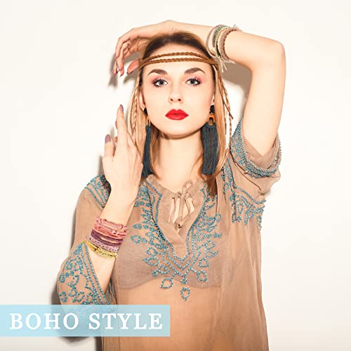 Cindeer 60 Pcs Boho Elastic Hair Ties & Bracelets Set - No Damage Soft Bands