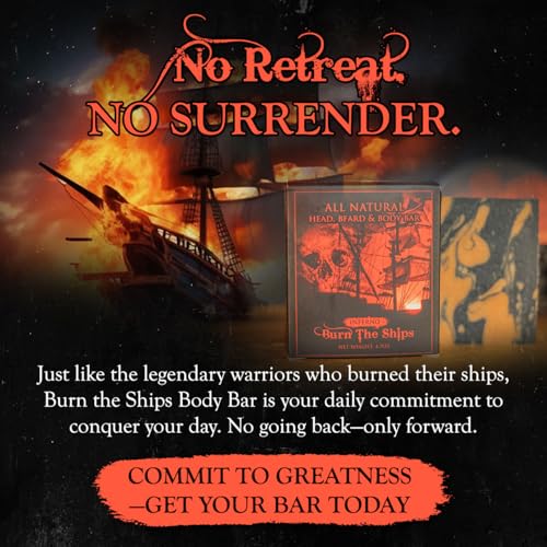 Burn The Ships Natural Men's Soap Bar – Exfoliating Face & Beard Wash