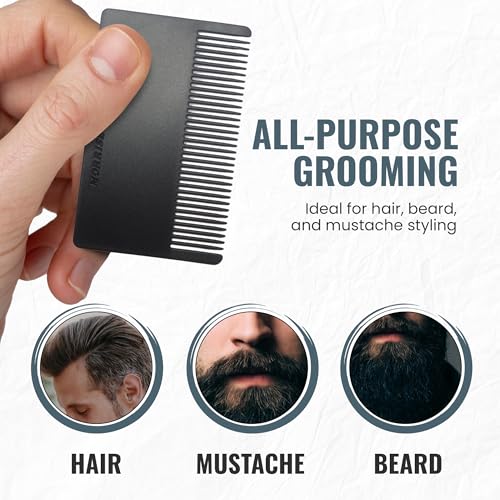 Mini Hair & Mustache Comb Kit - 3 Pack Anti-Static Beard Combs
