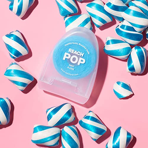 Reach POP Dental Floss - Mint, Shred-Resistant, Vegan, 2 Pack, 54.6 yd