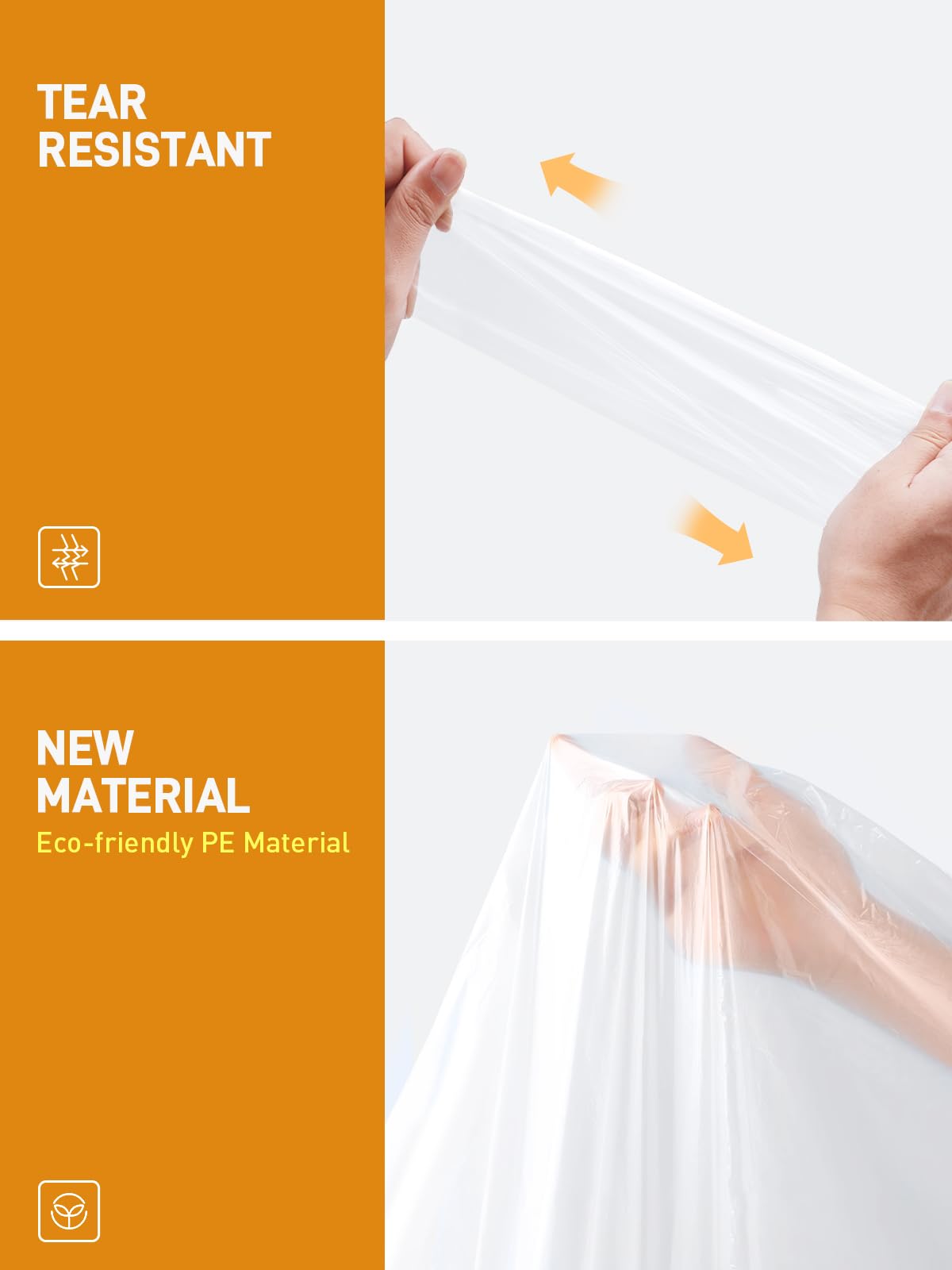 SaphiRose Disposable Rain Ponchos Emergency Clear Poncho (4 pack, Clear)