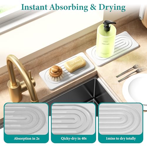Diatomite Stone Drying Tray - Quick-Drying Kitchen & Bathroom Organizer