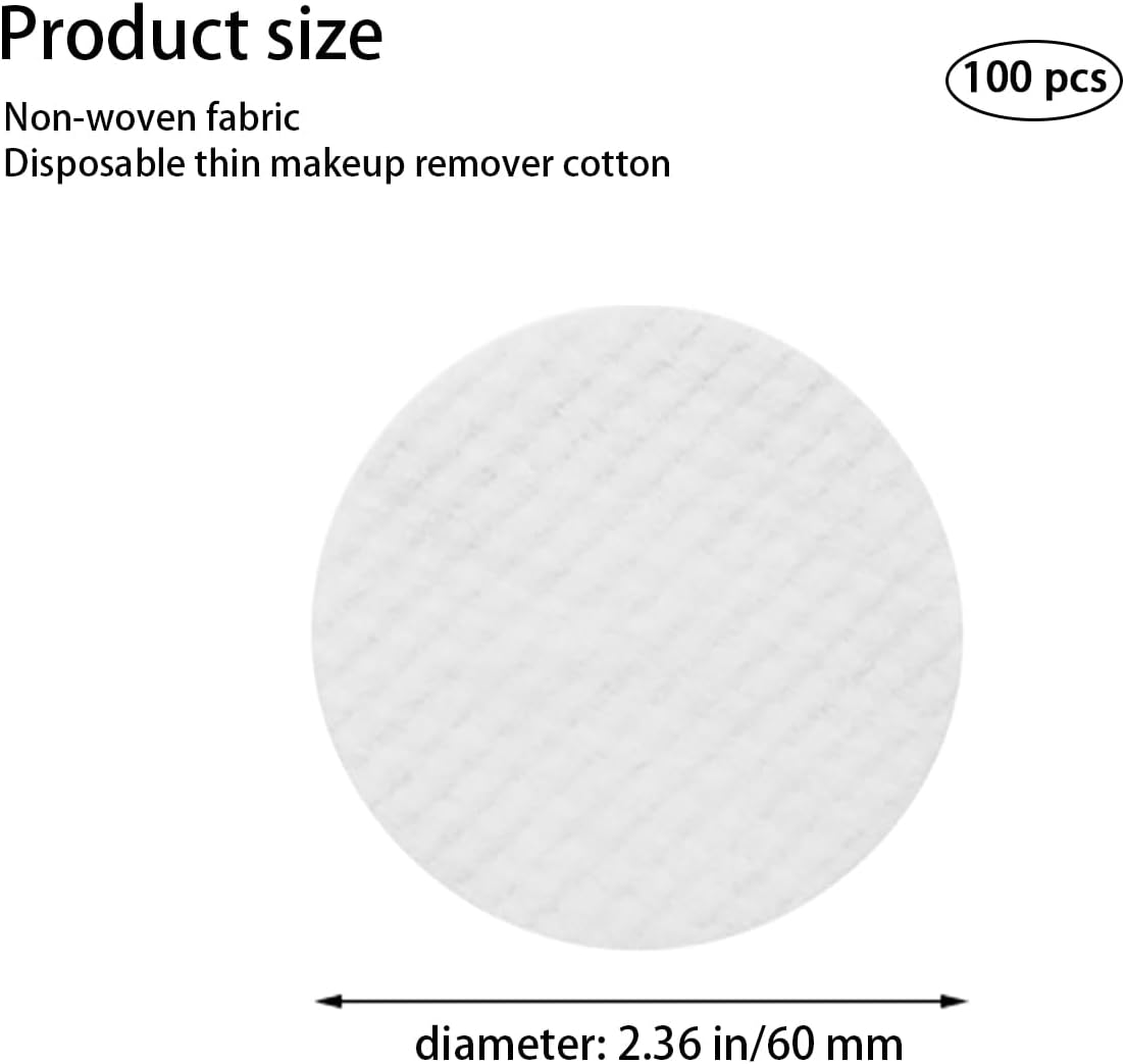 Soft Facial Cleansing Pads - 100 Pcs Round Non-Woven Makeup Remover | 2.36 Inches
