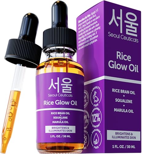 SeoulCeuticals Rice Bran Oil for Face & Skin - Korean Hydrating & Anti-Aging Oil 1oz