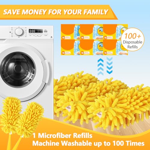 6 Pack Reusable Chenille Duster Refills for Swiffer Duster