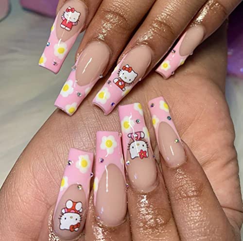 Cute Cat Nail Stickers - 4 Sheets 3D Self-Adhesive Decals