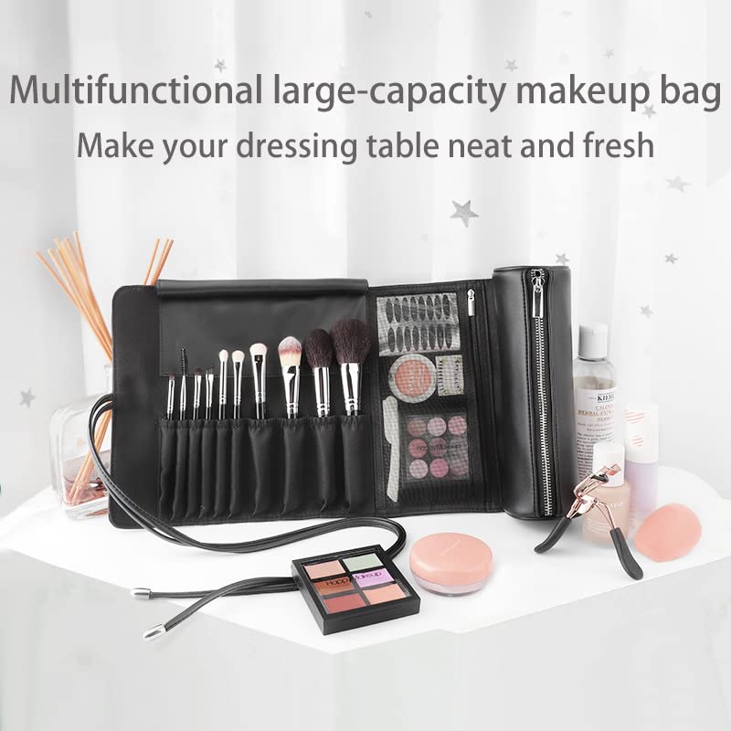 REQO Makeup Brush Organizer with Lid - Travel-Friendly Storage