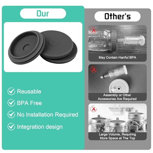 Mason Jar Fermentation Lids – Silicone Self-Burping Caps (3 Pack)
