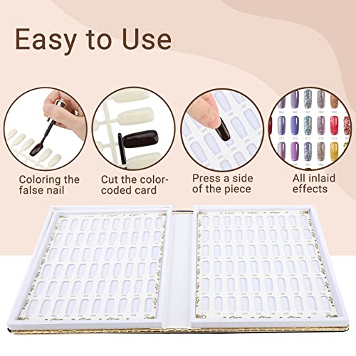 Segbeauty 120 Nail Color Chart Display Book - Golden Nail Polish Organizer