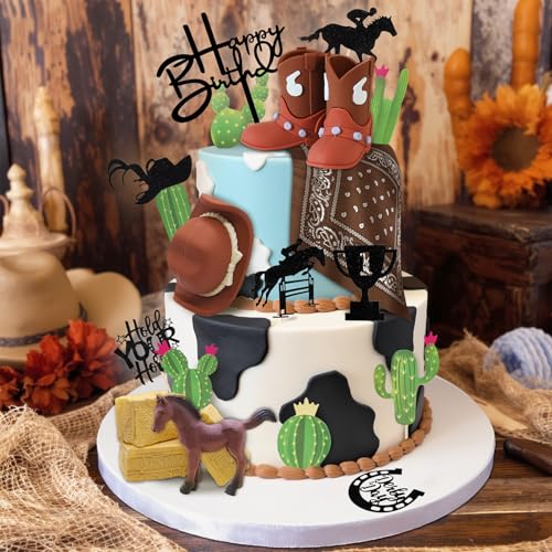 21-Piece Cowboy Cake Decorations Set for Birthday & Baby Showers