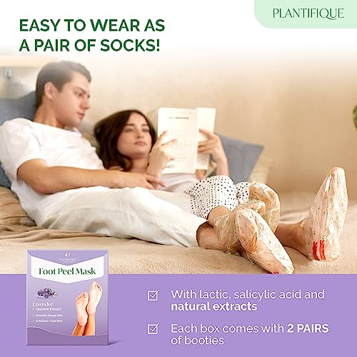 Plantifique Foot Peel Mask Lavender, 2 Pairs Dermatologically Tested - 1 Count (Pack of 2)