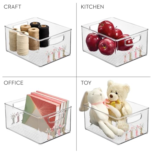 iDesign Clear Bathroom Organizer Bin - Cowgirl Print, Stackable