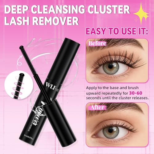 WLFRHD Black Lash Bond & Seal Kit with Remover for Eyelash Extensions - 15ml