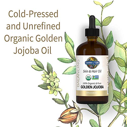 Garden of Life 100% Organic Cold Pressed Golden Jojoba Oil for Skin & Hair