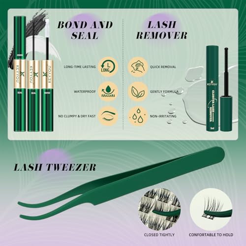 KEYYOU C Curl Cloud-B 8-16mm Wispy Lash Clusters Kit