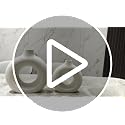 CEMABT Handmade Black Donut Vase - Modern Minimalist Ceramic Decor