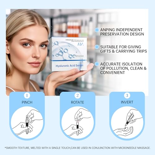 5% Hyaluronic Acid Serum Vials - Anti-Aging Face Treatment (60 Pack)