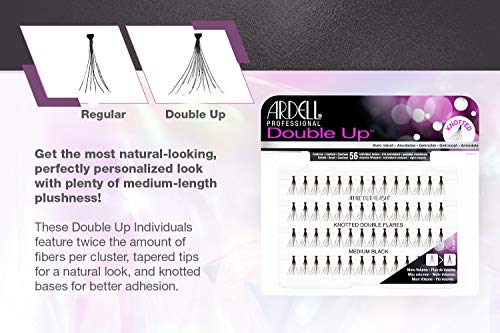 Ardell Double Up Individuals Knotted Medium Black False Eyelashes - 4 Pack
