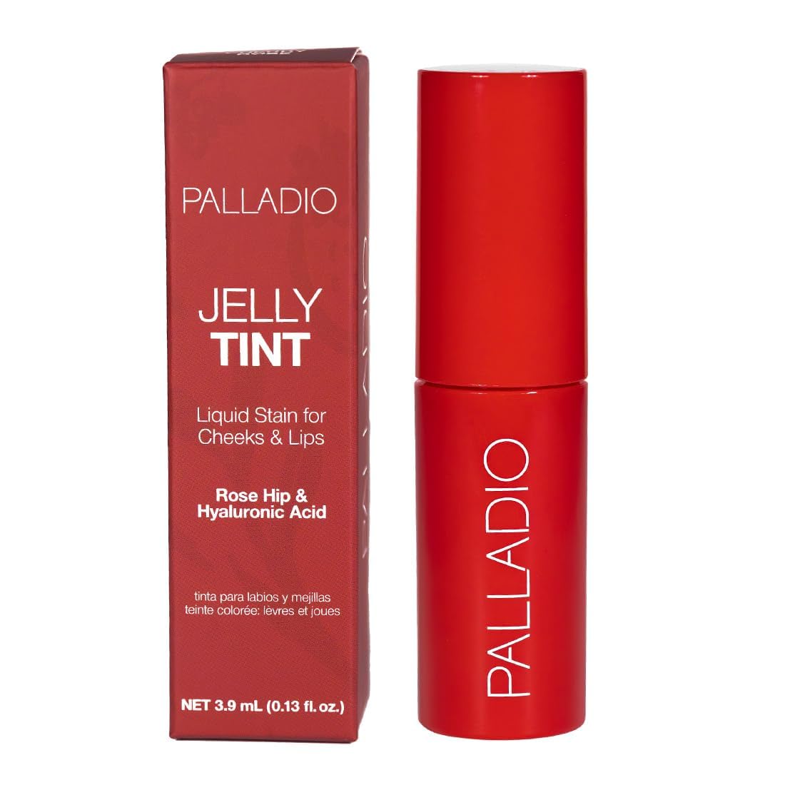 Palladio Jelly Tint - Vivid Color Liquid Stain for Cheeks & Lips | Lightweight, Non-Sticky, Cherry Rose