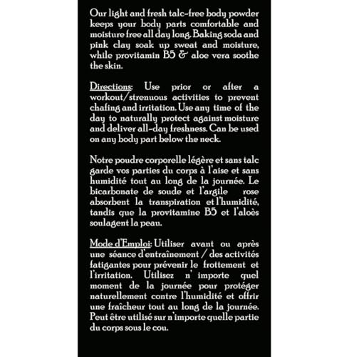 Brickell Men's Stay Fresh Body Powder, Talc-Free Mint, 5 oz