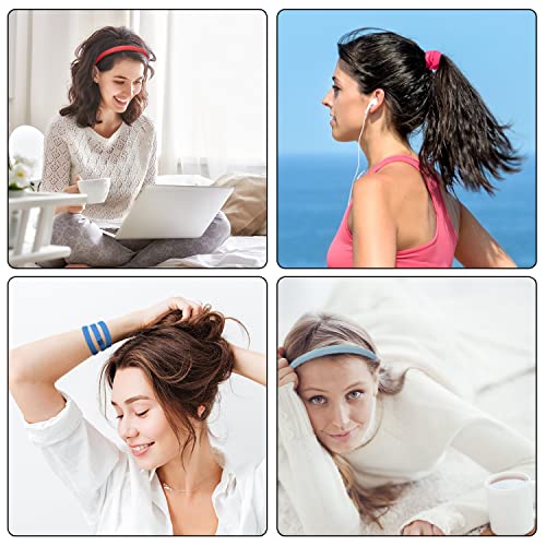Duufin Lively Color 28-Pack Non-Slip Elastic Headbands for Women Men Girls – Sports & Exercise Hairbands