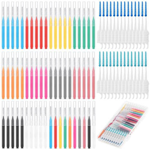 355-Piece Interdental Brush and Floss Pick Set for Braces - Multicolor