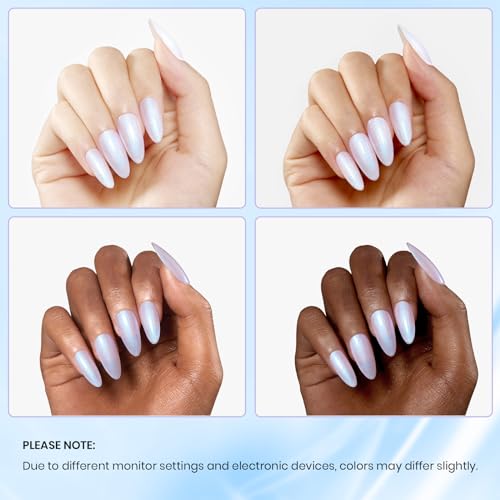 Beetles Pearl Gel Nail Polish Swirling Clouds 15ML - Pearl White & Shimmer