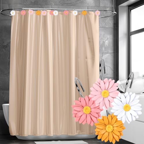 Whaline 12-Piece Boho Daisy Shower Curtain Hooks in 4 Colors