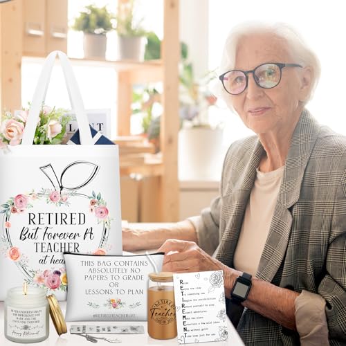 6-Piece Teacher Retirement Gift Set with Tote Bag, Tumbler, and Accessories