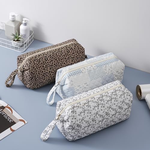 RSRSLEII Leopard Large Quilted Travel Hair Tools Bag with Removable Divider – Fits Hair Dryer & Styling Tools