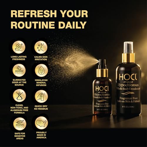 Think Smarter Hypochlorous Acid Whole Body Deodorant Spray 3.4 fl oz - Gentle, Odor-Neutralizing, Sensitive Skin Safe